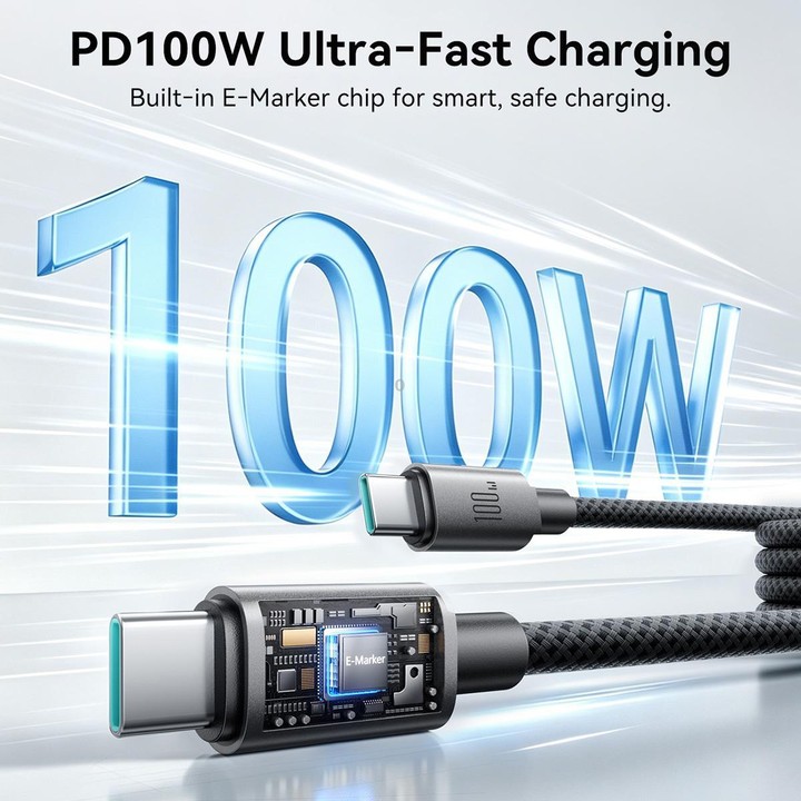 JOYROOM S-A65 MagEase Series 1.2M Magnetic Self-Winding Charging Data Cable, Port:USB-A to Type-C(Black)