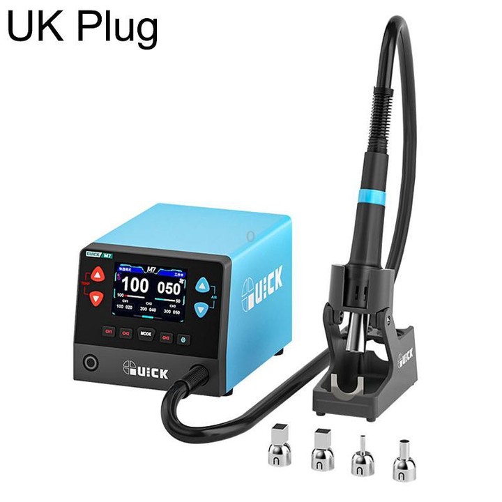 QUICK M7 1000W 9-Channel HD Digital Display Intelligent Hot Air Gun Desoldering Station(UK Plug)