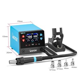 QUICK M7 1000W 9-Channel HD Digital Display Intelligent Hot Air Gun Desoldering Station(US Plug)