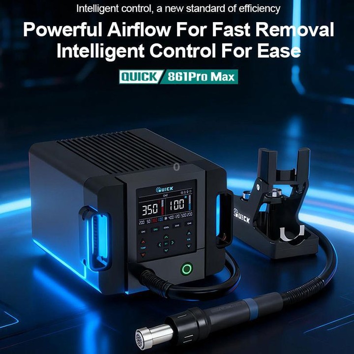 QUICK 861 Pro Max 1300W Intelligent Hot Air Rework Station, Plug:US Plug
