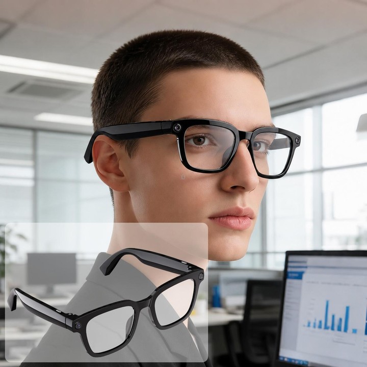 V03 Pro Smart AI Glasses with 8MP HD Camera, Video Recording WiFi Transmission, Al Smart Voice Assistant, Type:Anti Blue Light L