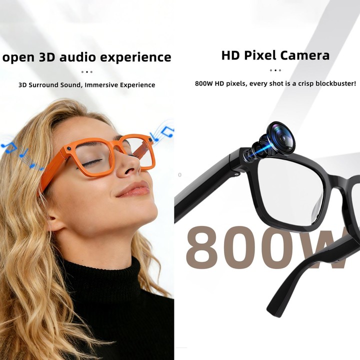 V03 Pro Smart AI Glasses with 8MP HD Camera, Video Recording WiFi Transmission, Al Smart Voice Assistant, Type:Anti Blue Light L