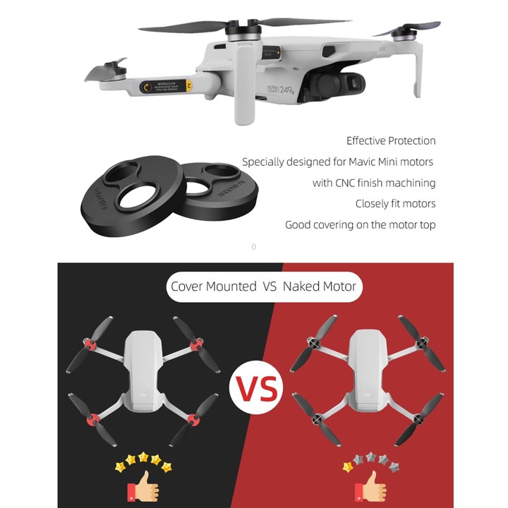 Sunnylife Dust-proof Waterproof Aluminum Alloy Motor Cover for DJI Mini 3 Pro/Mavic Mini/Mini SE(Red)