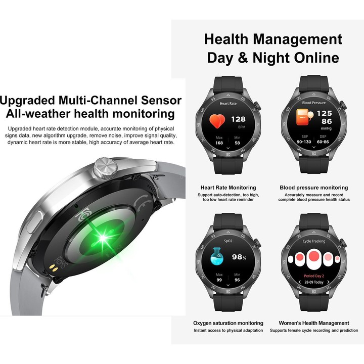 QS39 Smart Watch, 1.45 inch Screen, BT Call, Heart Rate, Blood Oxygen, Blood Pressure(Black)