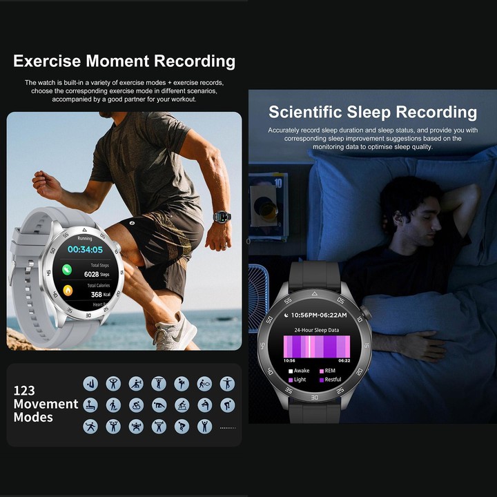 QS39 Smart Watch, 1.45 inch Screen, BT Call, Heart Rate, Blood Oxygen, Blood Pressure(Silver)