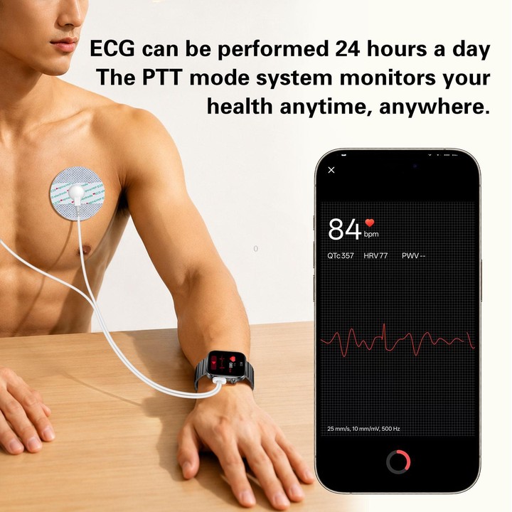 GE53 Smart Watch, 1.92 inch Screen, BT Call, ECG, ECG Heart Rate, Blood Oxygen, Blood Pressure(Black)