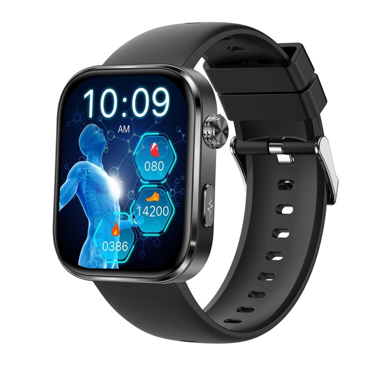 GE53 Smart Watch, 1.92 inch Screen, BT Call, ECG, ECG Heart Rate, Blood Oxygen, Blood Pressure(Black)
