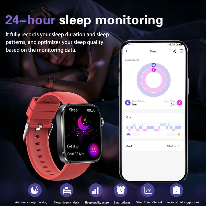 GE53 Smart Watch, 1.92 inch Screen, BT Call, ECG, ECG Heart Rate, Blood Oxygen, Blood Pressure(Black)