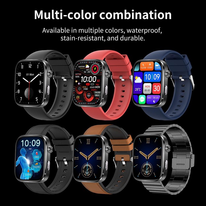 GE53 Smart Watch, 1.92 inch Screen, BT Call, ECG, ECG Heart Rate, Blood Oxygen, Blood Pressure(Black)