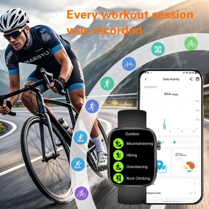 GE53 Smart Watch, 1.92 inch Screen, BT Call, ECG, ECG Heart Rate, Blood Oxygen, Blood Pressure(Black)