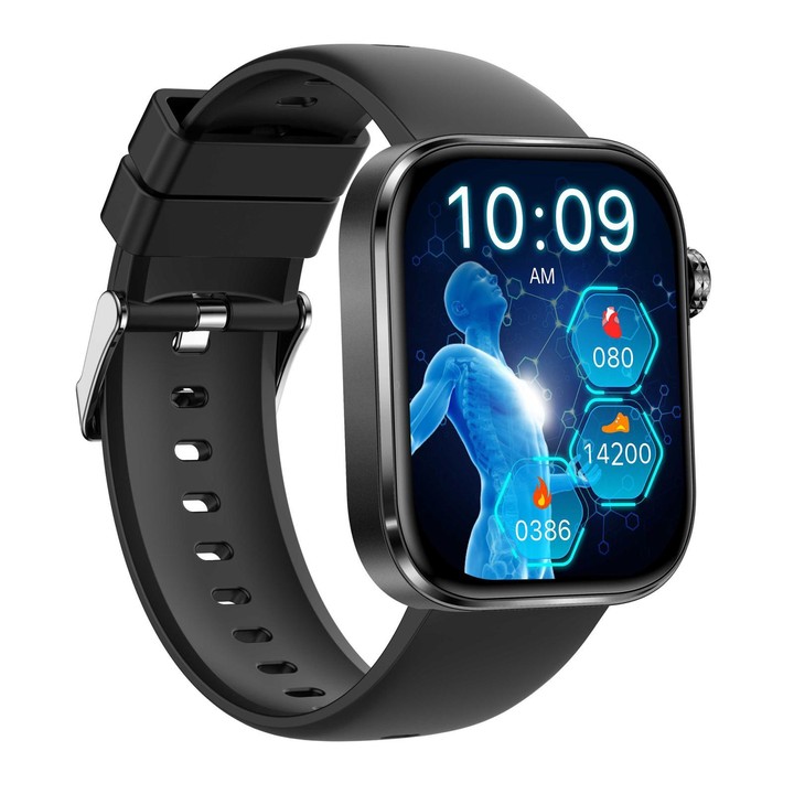 GE53 Smart Watch, 1.92 inch Screen, BT Call, ECG, ECG Heart Rate, Blood Oxygen, Blood Pressure(Black)