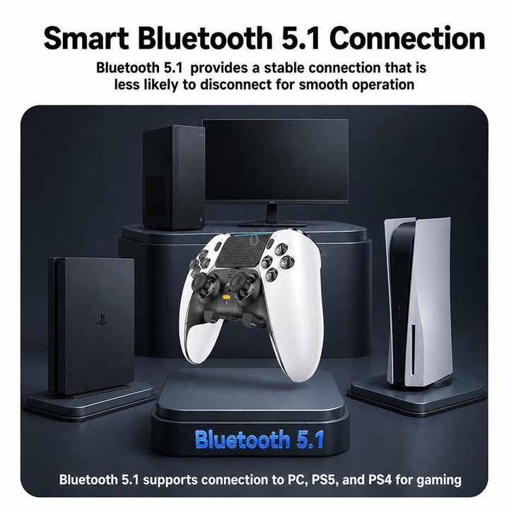For PS5 / PS4 / PC Yesido KB48 P5 Wireless Game Controller(White)