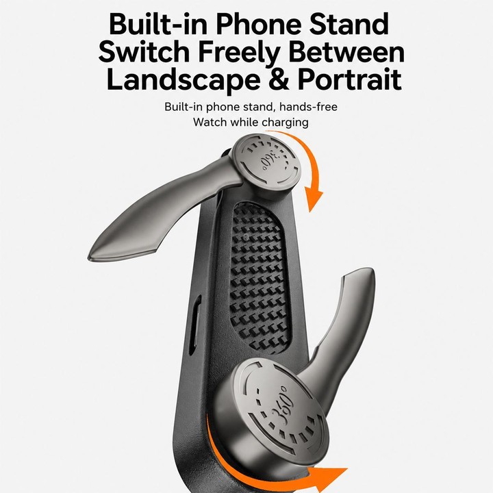 Type-C to Type-C Full-function Adapter Foldable Phone Holder(Black)