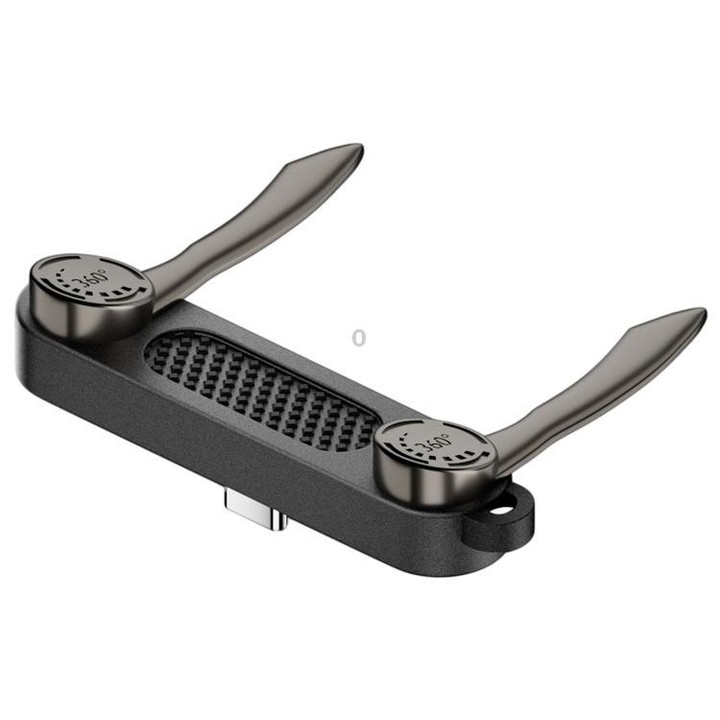 Type-C to Type-C Full-function Adapter Foldable Phone Holder(Black)