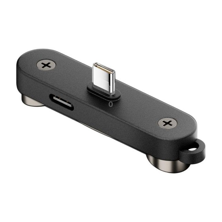 Type-C to Type-C Full-function Adapter Foldable Phone Holder(Black)