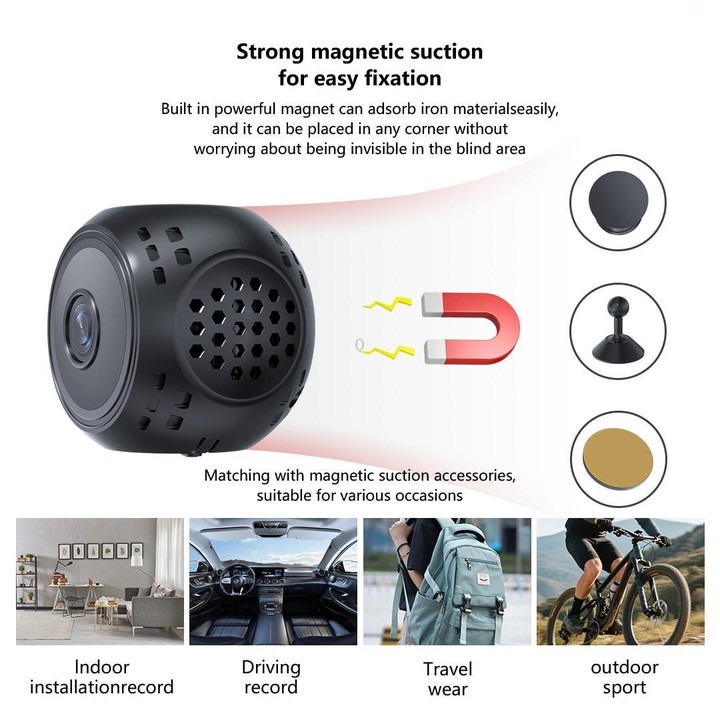 V380-Q3 600mAh 1080P 2MP HD Mini Camera(Black)