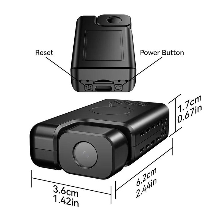 V380-Q6 1000mAh 1080P 2MP HD Mini Camera(Black)