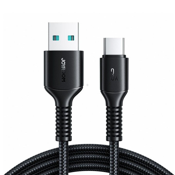 JOYROOM S-A9U Long-Lasting Series USB to Type-C 3A Fast Charging Data Cable, Length: 1m(Black)