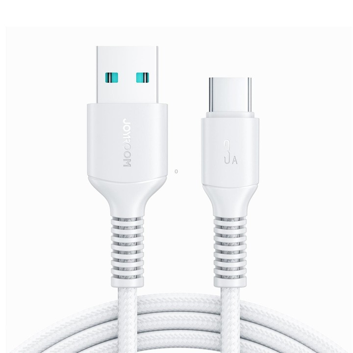 JOYROOM S-A9U Long-Lasting Series USB to Type-C 3A Fast Charging Data Cable, Length: 1m(White)