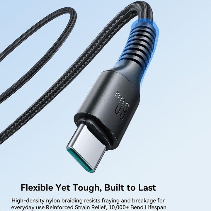 JOYROOM S-A9U Long-Lasting Series Type-C to Type-C 60W Fast Charging Data Cable, Length: 1m(Black)