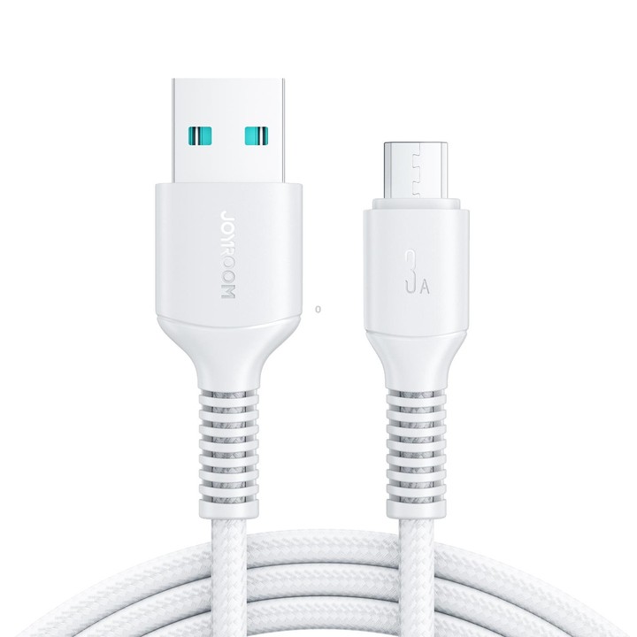 JOYROOM S-A9U Long-Lasting Series USB to Micro USB 3A Fast Charging Data Cable, Length: 1m(White)