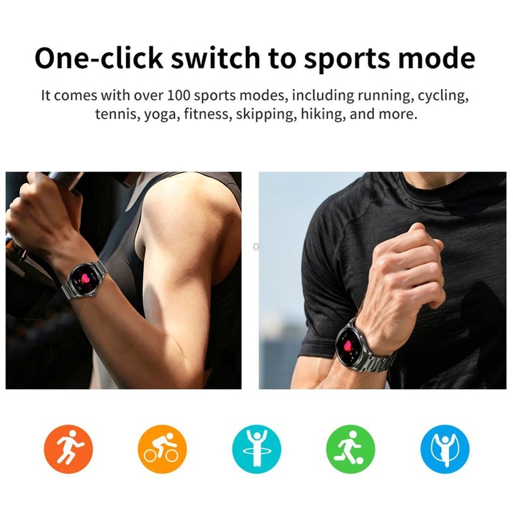 F36 1.46 inch HD Screen 2 in 1 Wireless Earphone Smart Watch, Support Dual-Device Connection(Black+Black Silicone)