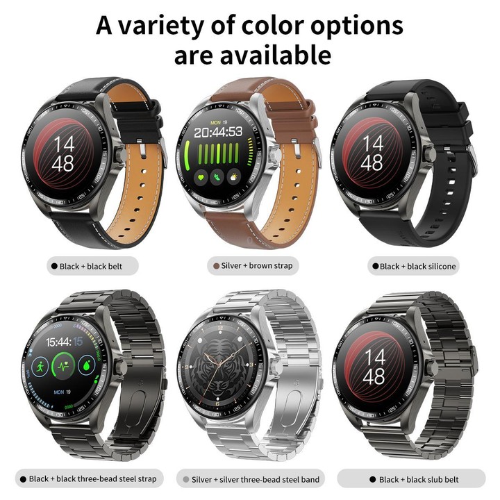 F36 1.46 inch HD Screen 2 in 1 Wireless Earphone Smart Watch, Support Dual-Device Connection(Silver+Black Silicone)