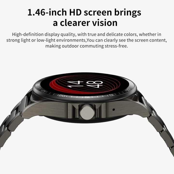 F36 1.46 inch HD Screen 2 in 1 Wireless Earphone Smart Watch, Support Dual-Device Connection(Silver+Black Silicone)