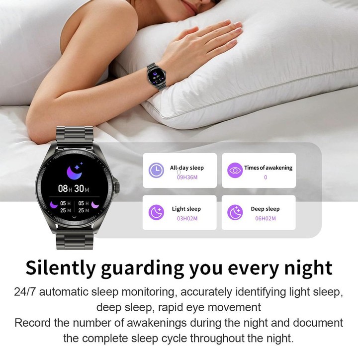 F36 1.46 inch HD Screen 2 in 1 Wireless Earphone Smart Watch, Support Dual-Device Connection(Black+Black PU Leather)
