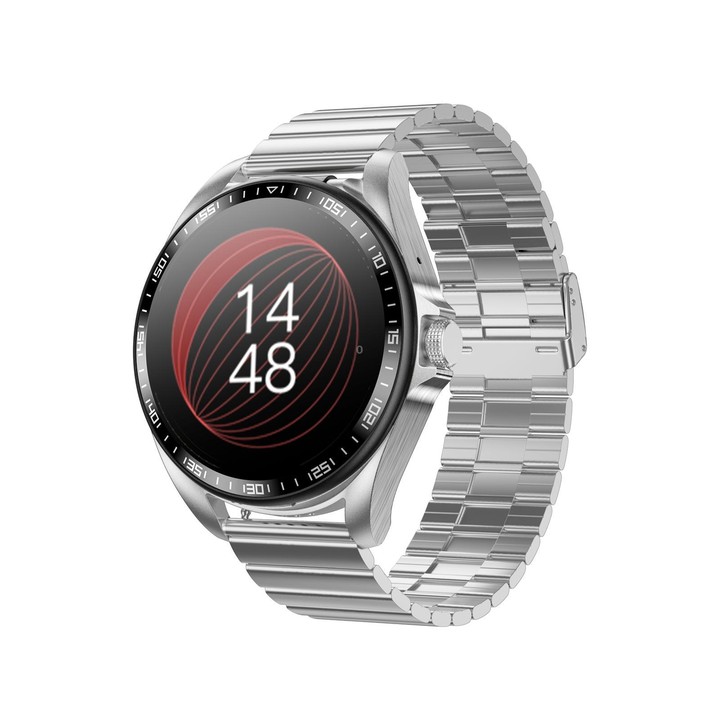 F36 1.46 inch HD Screen 2 in 1 Wireless Earphone Smart Watch, Support Dual-Device Connection(Silver+Silver Slub Steel)