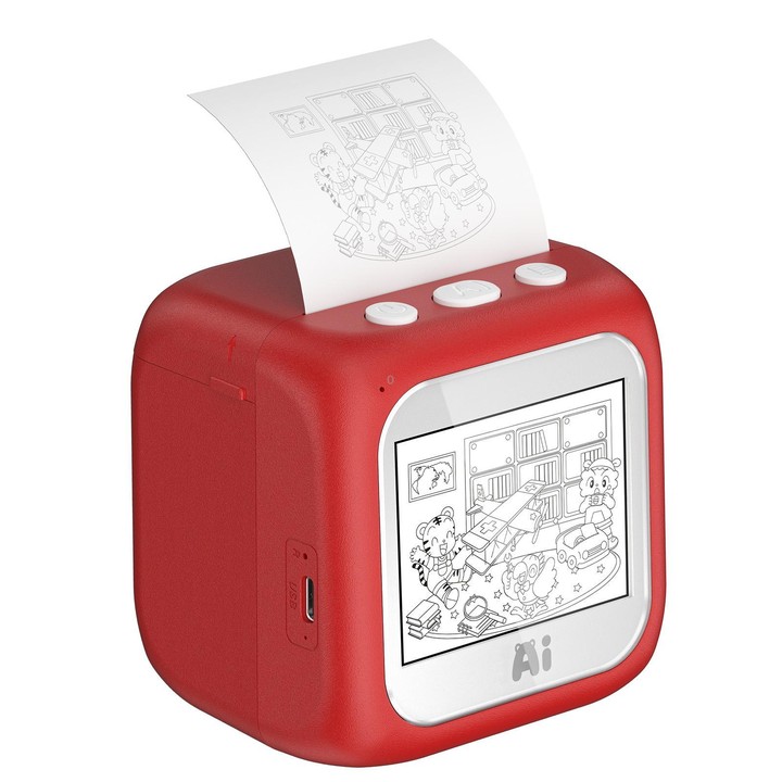 B6 AI Intelligent Kids Printer with 2.8-inch Screen(Red)