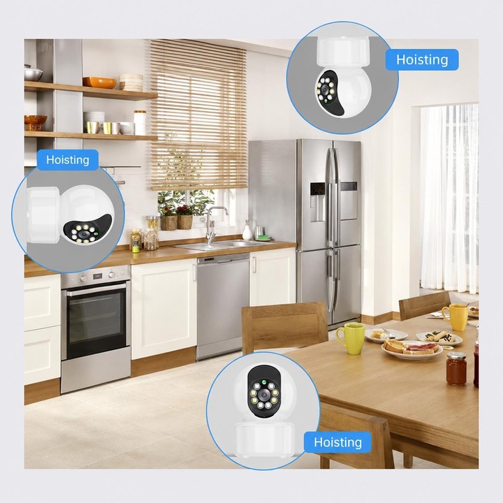K12 Wireless WIFI Home Security Camera, Supports HD Night Vision and Two-Way Audio(White)