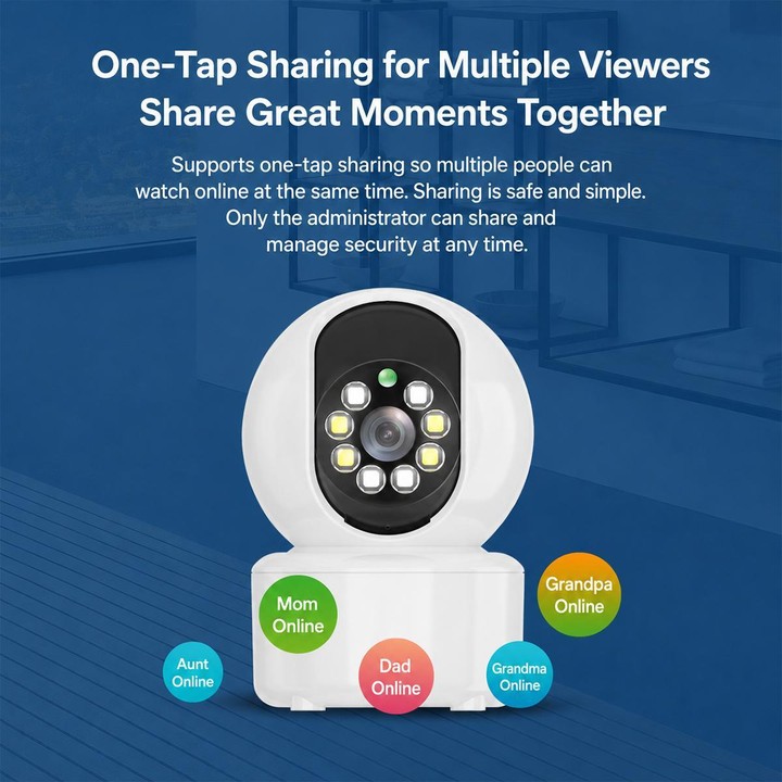 K12 Wireless WIFI Home Security Camera, Supports HD Night Vision and Two-Way Audio(White)