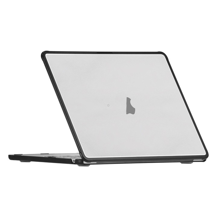 For MacBook Air 13.6 inch Ultra-thin TPU Hybrid PC Laptop Case(Black+Transparent)