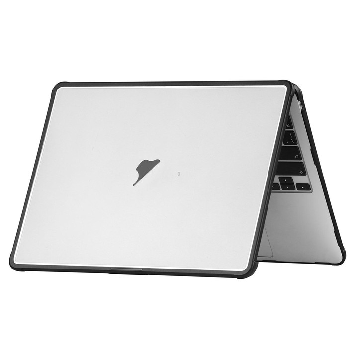 For MacBook Air 13.6 inch Ultra-thin TPU Hybrid PC Laptop Case(Black+Transparent)