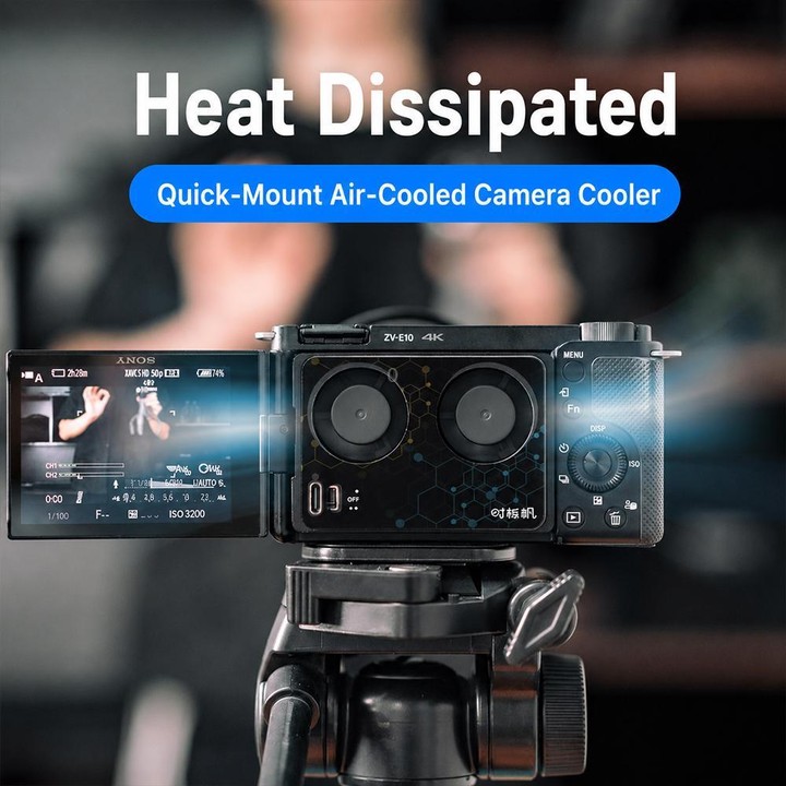 Camera Cooling Fan for Sony A7M4 / ZVE1 / A6700 / A7C2, ZV-E10 / ZV1 / A7C / FX3, Canon 70D / R6 / R6 Mark II / R7, Fuji X-T4 /