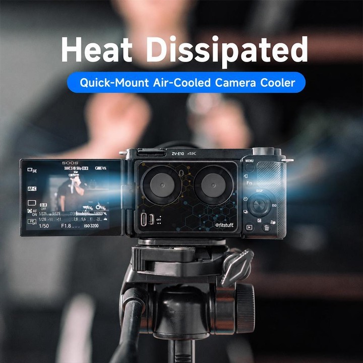 Camera Cooling Fan for Sony A7M4 / ZVE1 / A6700 / A7C2, ZV-E10 / ZV1 / A7C / FX3, Canon 70D / R6 / R6 Mark II / R7, Fuji X-T4 /