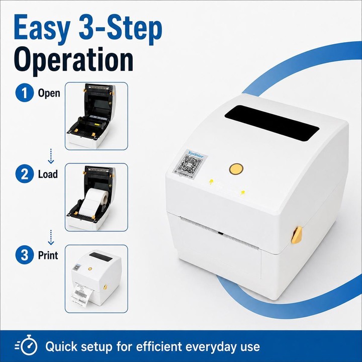 Xprinter XP-429B 4 inch Desktop Thermal Barcode Label Printer with Bluetooth and USB 2.0 Port(White)