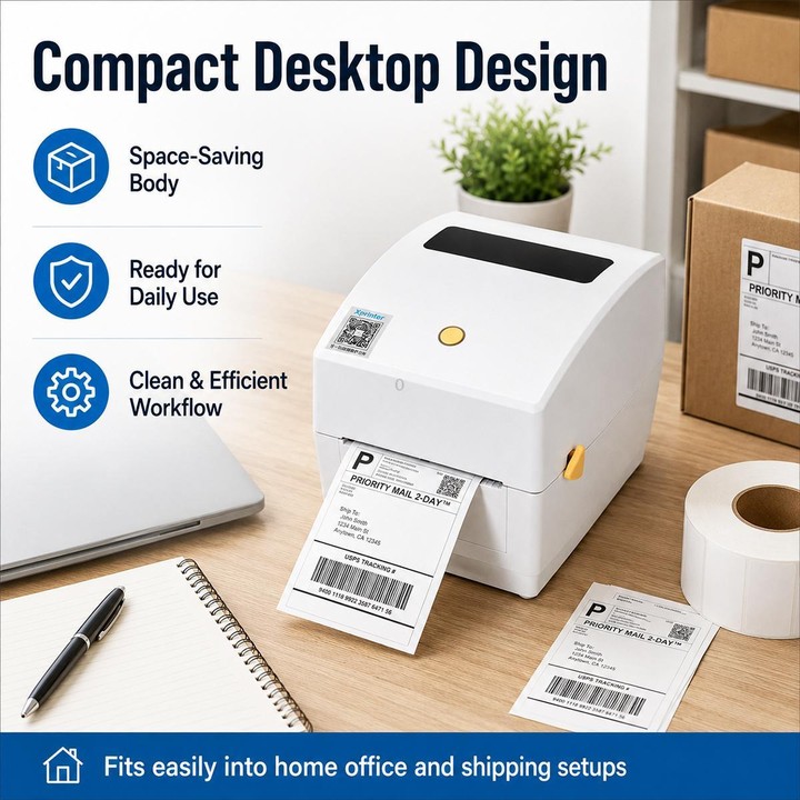 Xprinter XP-429B 4 inch Desktop Thermal Barcode Label Printer with Bluetooth and USB 2.0 Port(White)