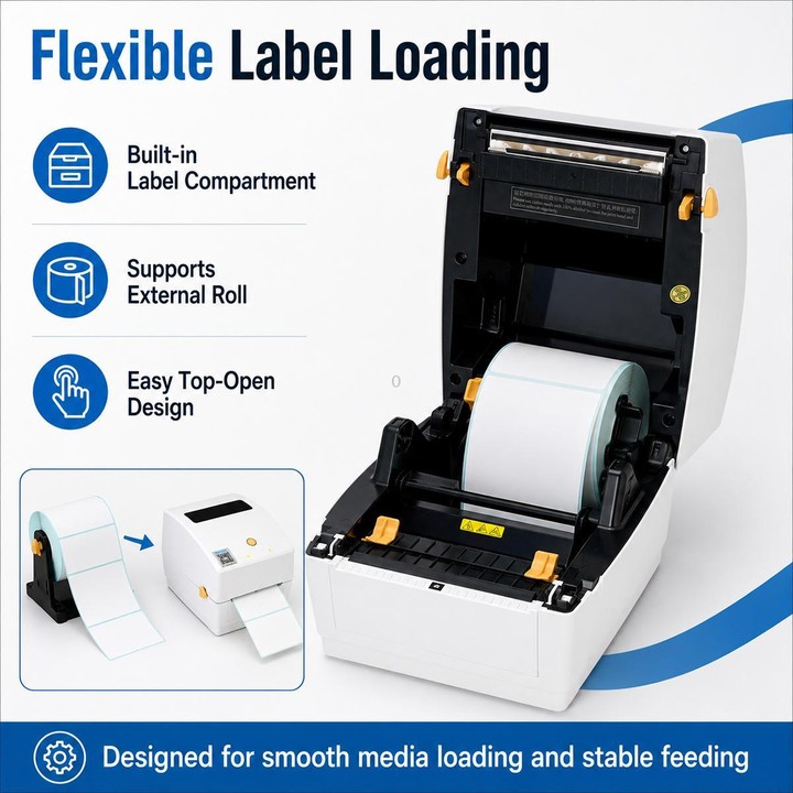 Xprinter XP-429B 4 inch Desktop Thermal Barcode Label Printer with Bluetooth and USB 2.0 Port(White)