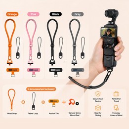 XDcase 4-in-1 Set Camera Wrist Strap Phone Lanyard for DJI, Insta360, GoPro and Other Action Cameras(Grey)