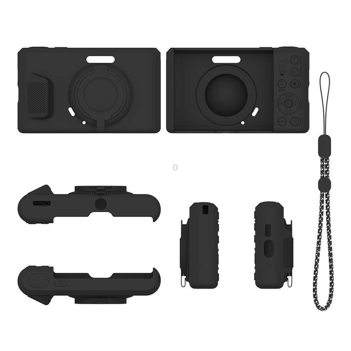 For Kodak Pixpro C1 Soft Silicone Camera Protective Case with Wrist Strap(Black)