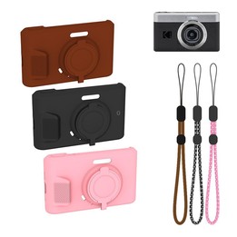 For Kodak Pixpro C1 Soft Silicone Camera Protective Case with Wrist Strap(Black)