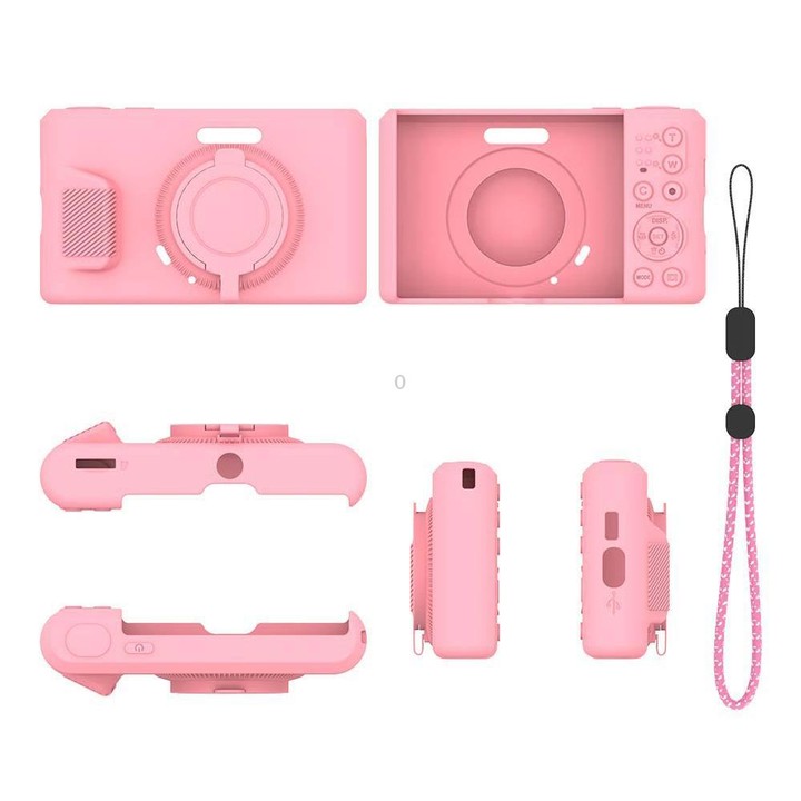 For Kodak Pixpro C1 Soft Silicone Camera Protective Case with Wrist Strap(Pink)