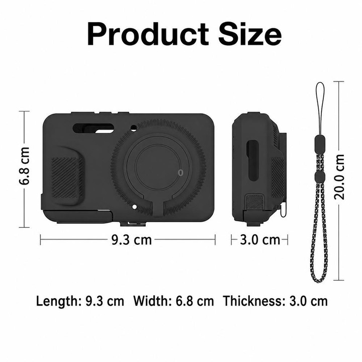 For Kodak PIXPRO FZ55 Soft Silicone Camera Protective Case with Wrist Strap(Black)