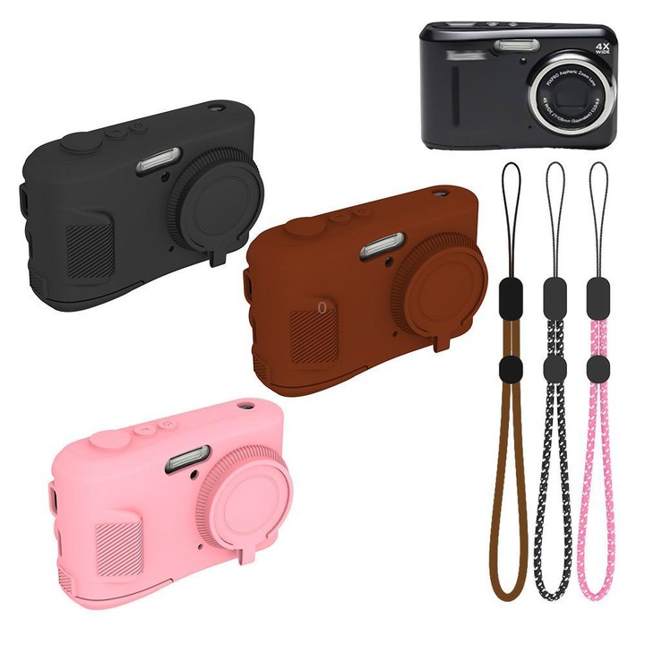 For Kodak PIXPRO FZ45 Soft Silicone Camera Protective Case with Wrist Strap(Black)
