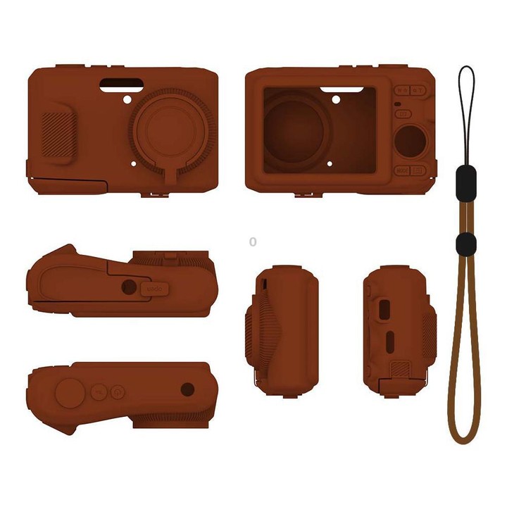 For Kodak PIXPRO FZ45 Soft Silicone Camera Protective Case with Wrist Strap(Brown)
