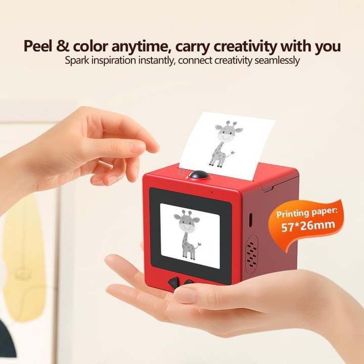 D5 2.4 inch IPS Screen Portable Pocket AI Smart Voice Control Kids Thermal Printer(White)
