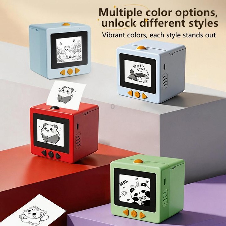 D5 2.4 inch IPS Screen Portable Pocket AI Smart Voice Control Kids Thermal Printer(White)