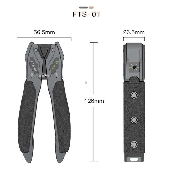 FTS-01 Optical Fiber Drop Cable Stripper for 2-3mm Butterfly Drop Cable Fiber Optic Cable Stripping Tool(Grey)